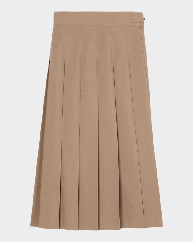 Pleated Wrap Skirt